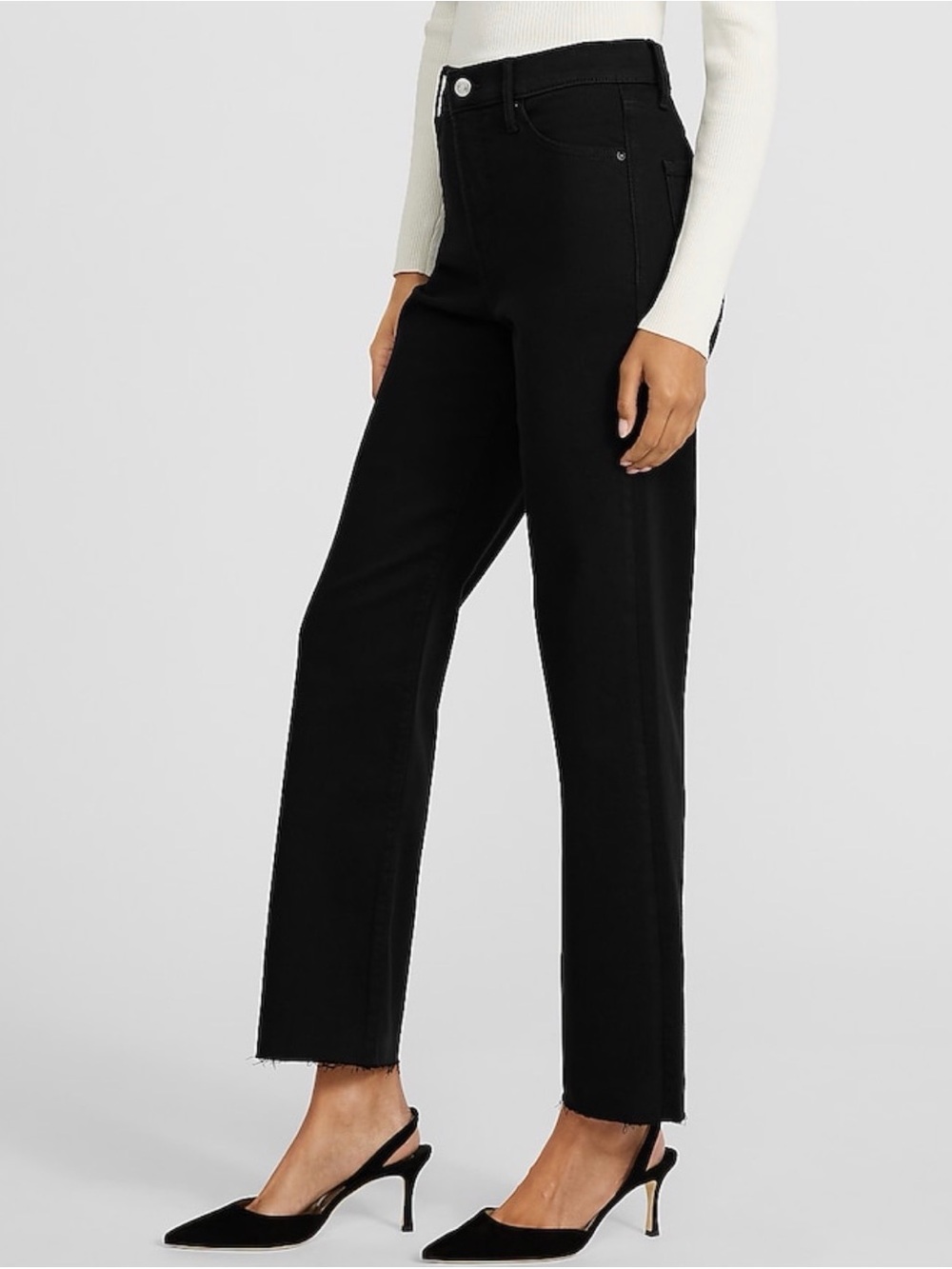 Express High Waisted Black Ankle Jeans - Picture 9 of 10